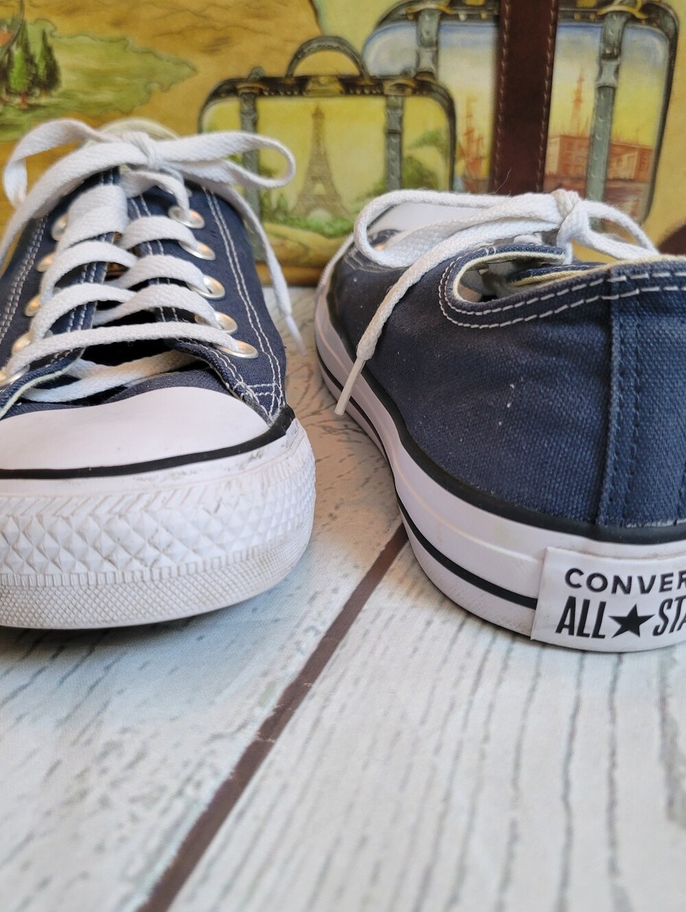 Converse Chuch Taylor All Star Womens/Men Navy Blue Low-Top Canvas Sneakers - Picture 2 of 6
